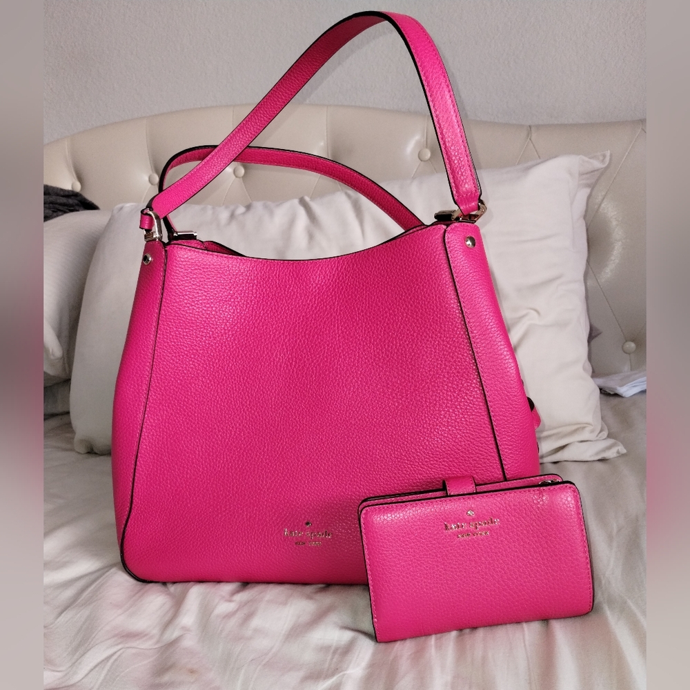 Kate Spade Leila  Pink bag ang wallet set